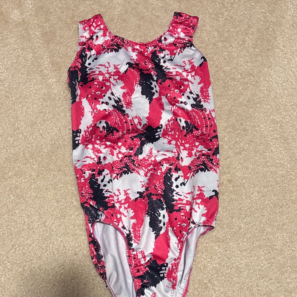Pink and Black gymnastics leotard